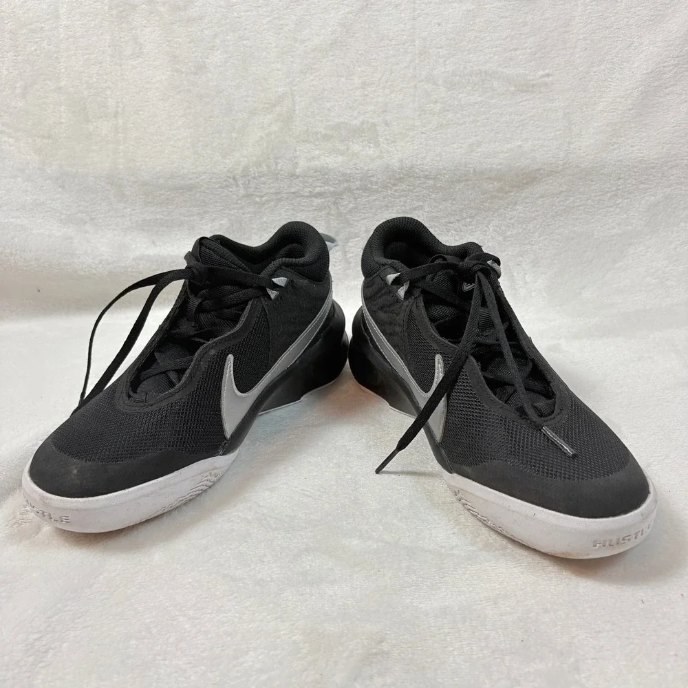 Nike Team Hustle DX SU21‎ Kids 3.5Y Black Silver Good Basketball Sneakers CW6735